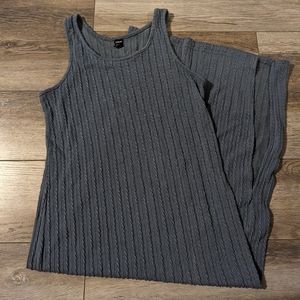 SheIn bodycon sleeveless sweater dress blue/grey